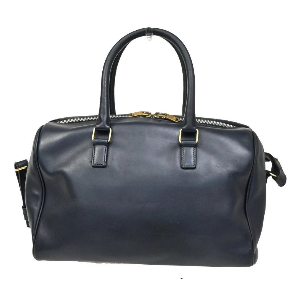 SAINT LAURENT Class Duffle 2way Shoulder Handbag Leather Blue GHW Italy 37ZA042 - Picture 3 of 16